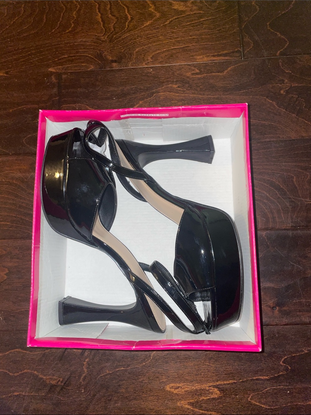 Glossy Black Patent Platform Stiletto Sandals